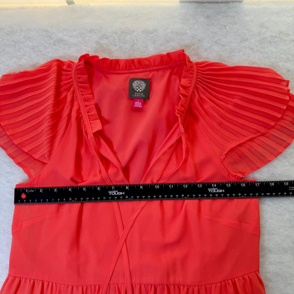 Vince Camuto Tiered Babydoll Dress Size 8 Summer Wedding Vacation Brunch Party - Picture 6 of 7